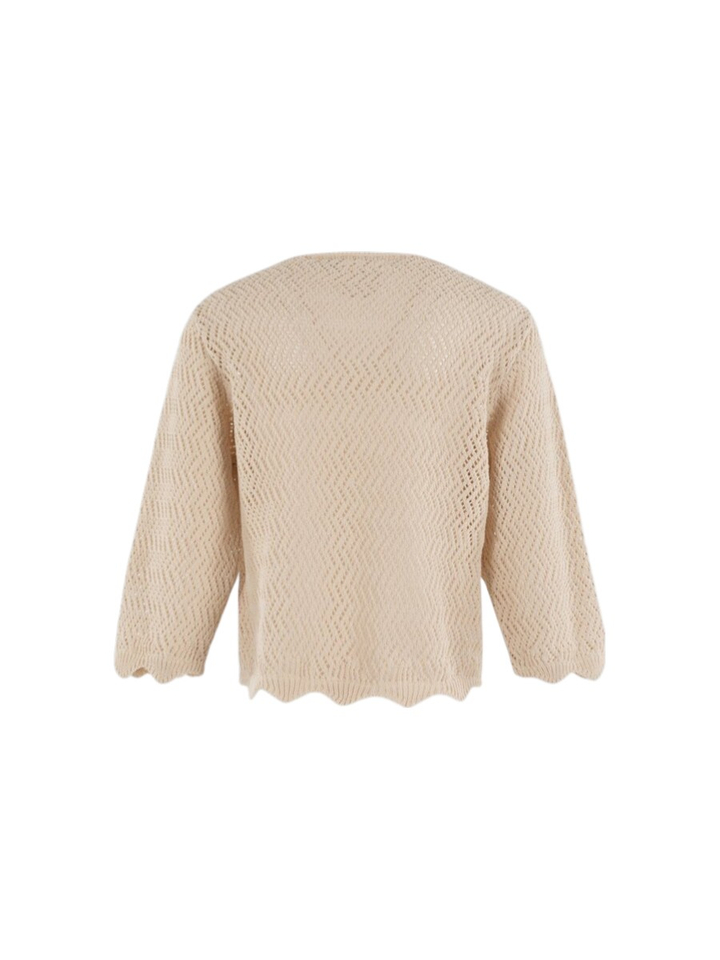 Beige trui met crochet patroon MSCW