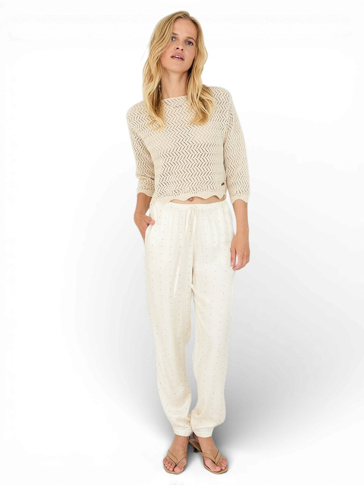 Beige trui met crochet patroon MSCW