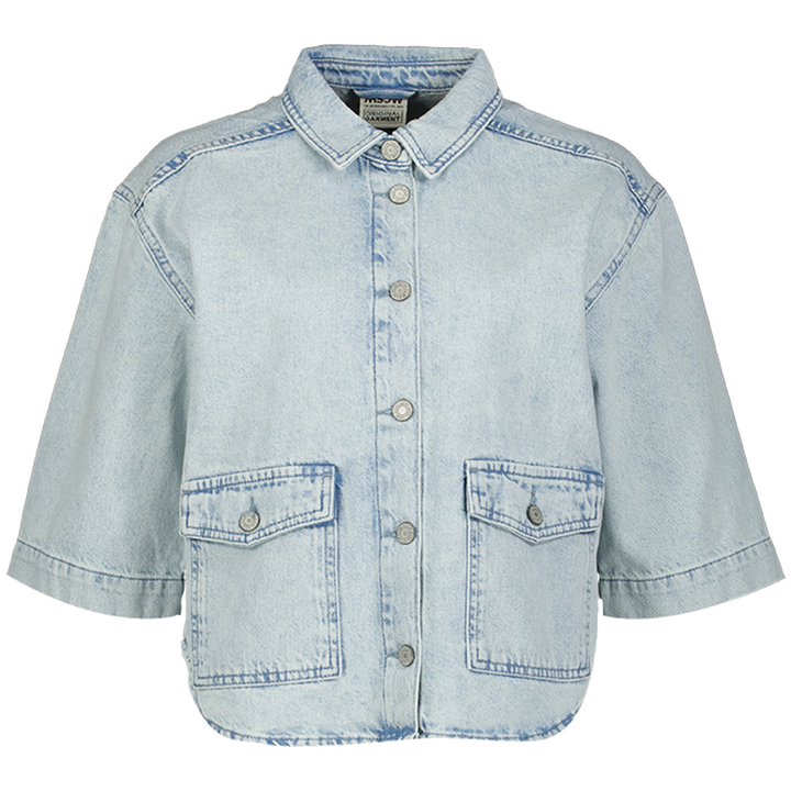 Licht blauwe vintage jeansjas met korte mouwen Bizar MSCW 