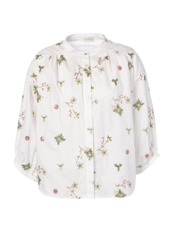 Witte blouse met bloemendetail Luna JC Sophie