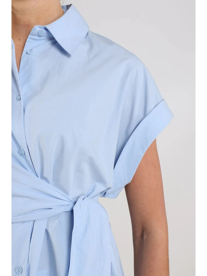 Lichtblauwe blouse met knoopsluiting Aneta Nukus