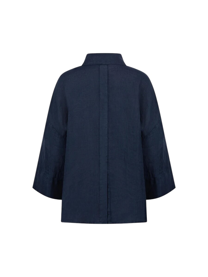 Blauwe linnen blous Erin Nukus 