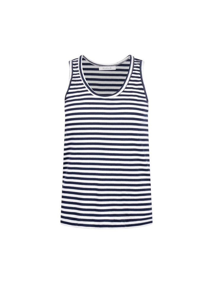 Blauw ecru gestreepte top Steffie Nukus 