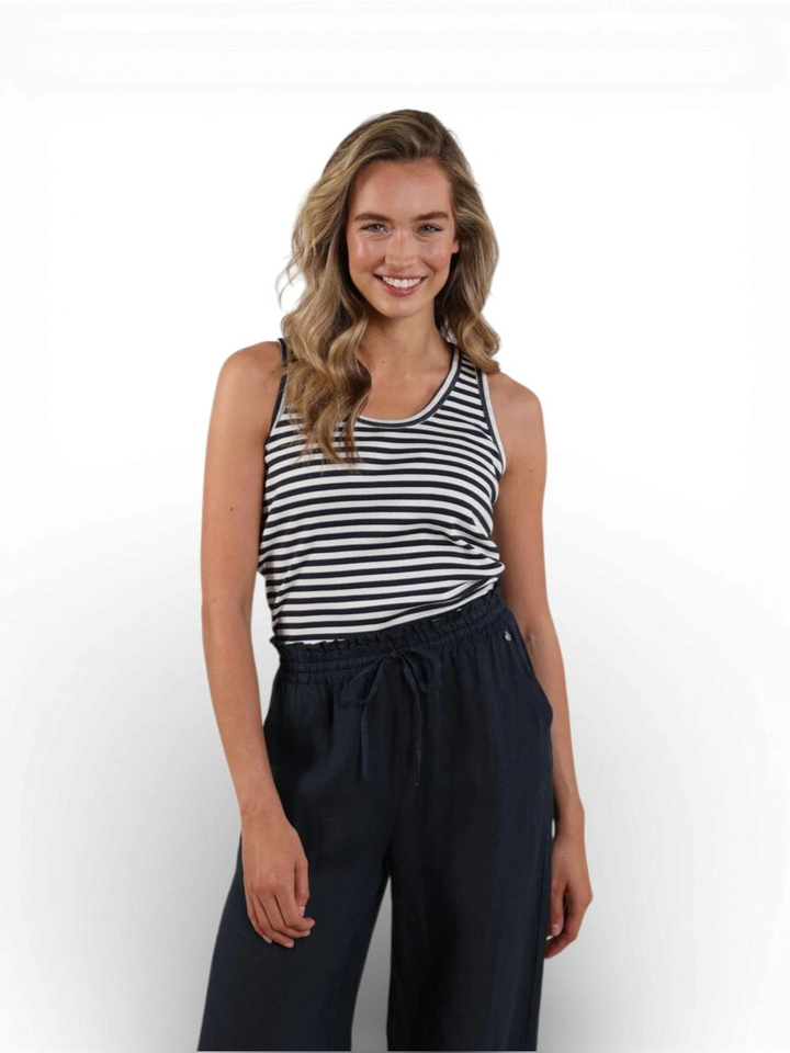 Blauw ecru gestreepte top Steffie Nukus 