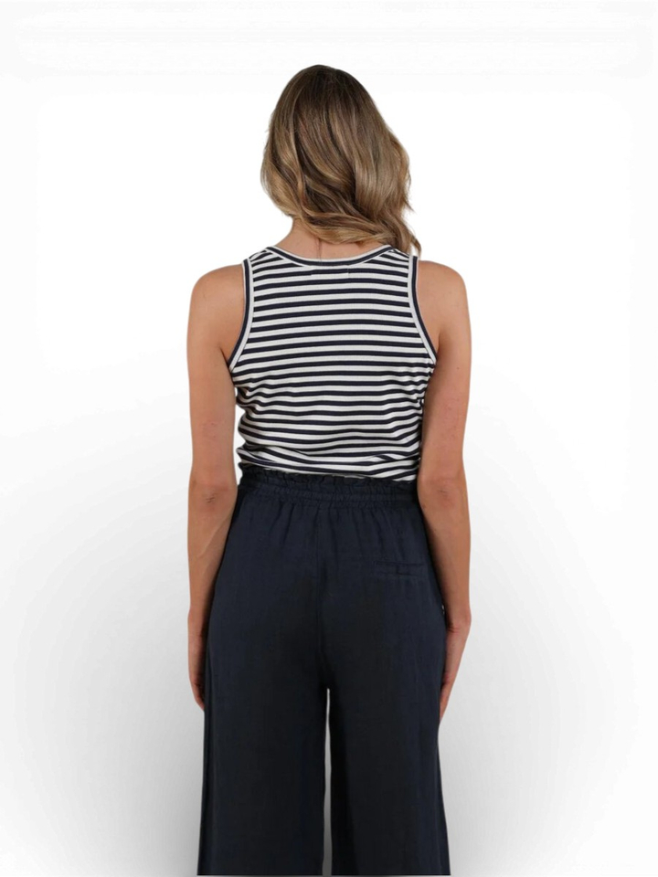 Blauw ecru gestreepte top Steffie Nukus 