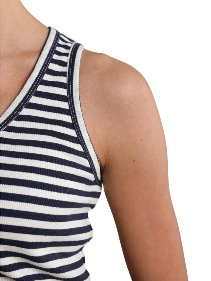 Blauw ecru gestreepte top Steffie Nukus 