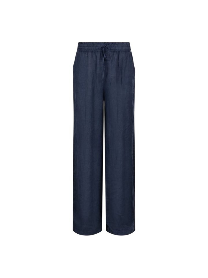 Blauwe linnen loose fit broek Kelly Nukus 