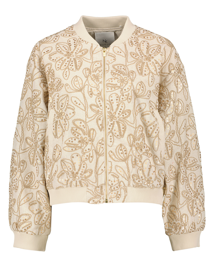 Ecru kleurige vest met bloemenprint Ginny Nukus