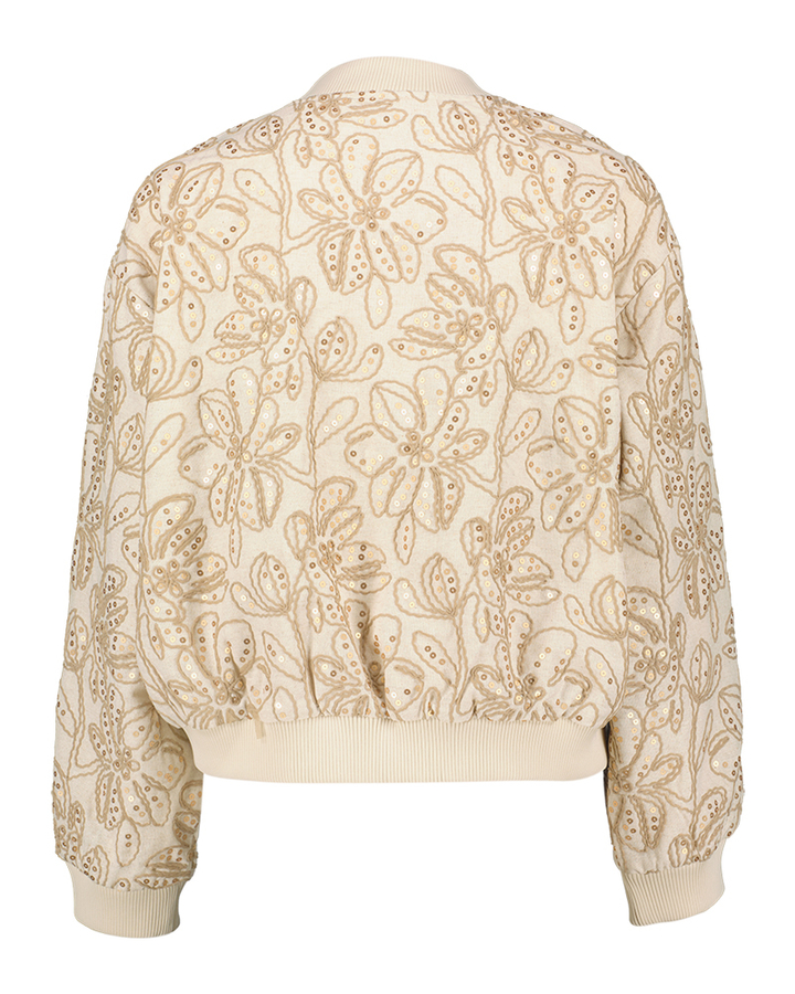 Ecru kleurige vest met bloemenprint Ginny Nukus