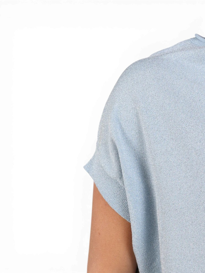 Lichtblauwe trui met glitterdraad Wies Nukus