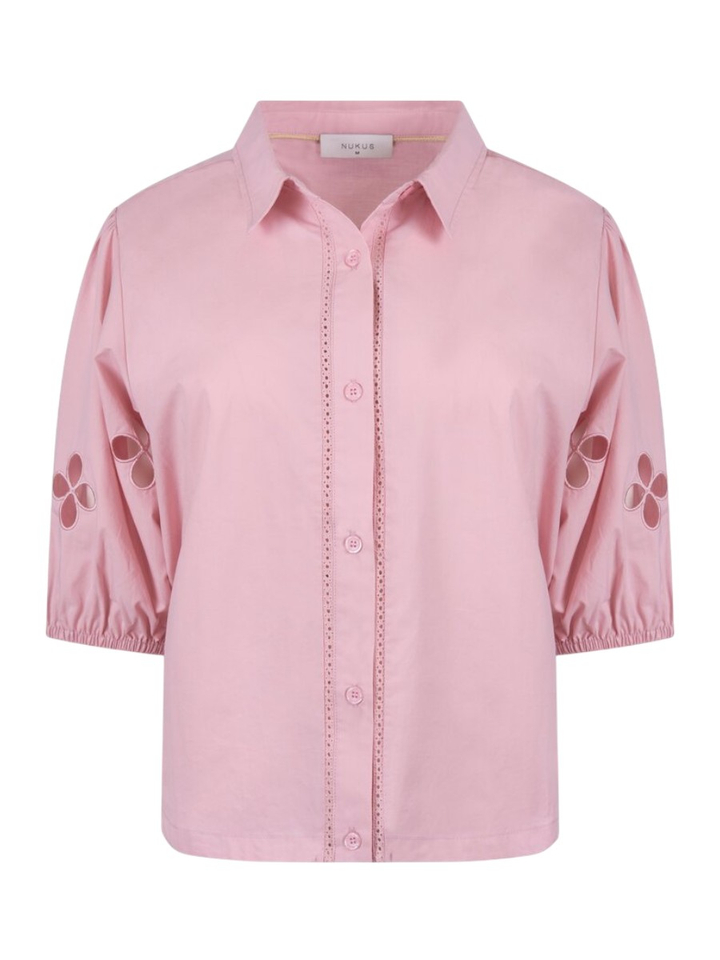 Roze katoenen blouse met detail Leia Nukus