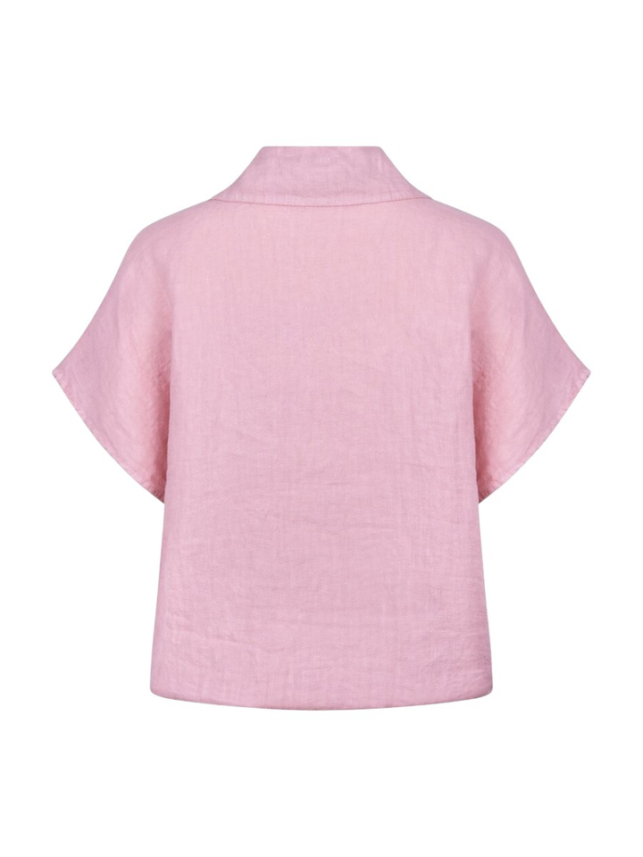 Roze linnen blouse met kraag Julietta Nukus