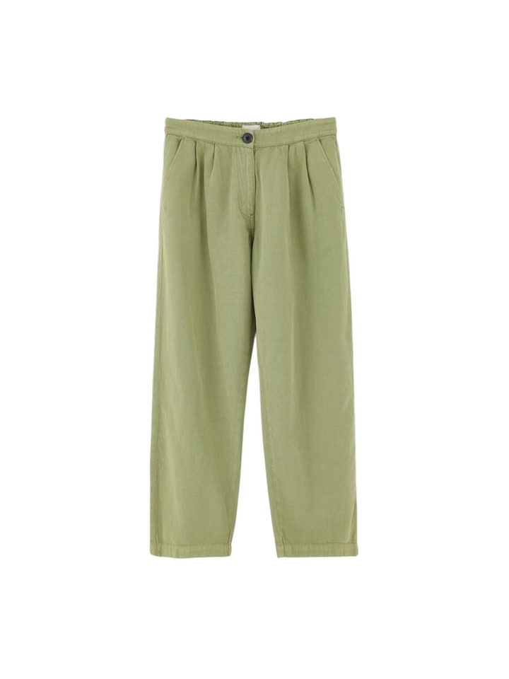 Kaki groene wijde broek met bandplooi Pillow Bellerose
