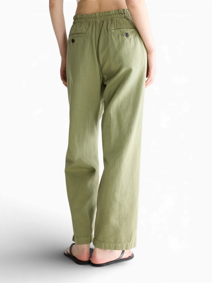 Kaki groene wijde broek met bandplooi Pillow Bellerose