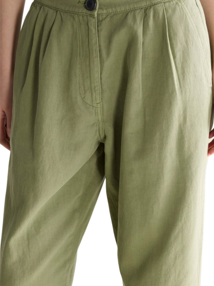 Kaki groene wijde broek met bandplooi Pillow Bellerose