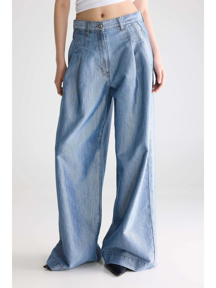 Blauwe wijde broek Bellerose