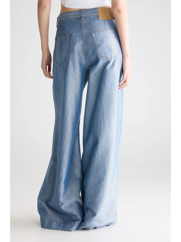 Blauwe wijde broek Bellerose