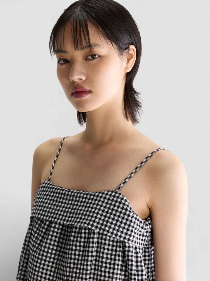 Zwart wit geruite jurk Tokyo  Bellerose 