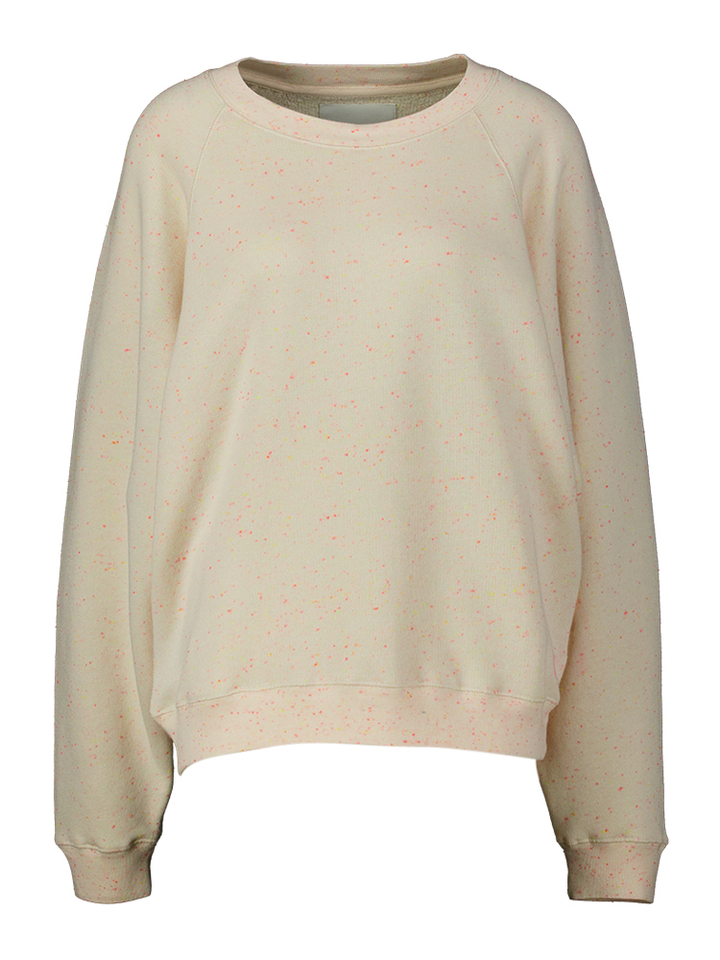 Beige oversized sweater met fluo gespikkelde accenten Fella Bellerose 
