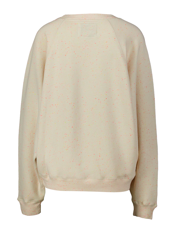 Beige oversized sweater met fluo gespikkelde accenten Fella Bellerose 
