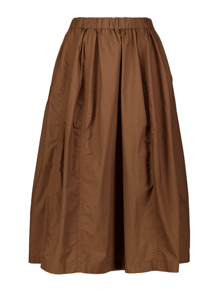 Bruine katoenen rok met elastiek en zakken Cinley Bellerose