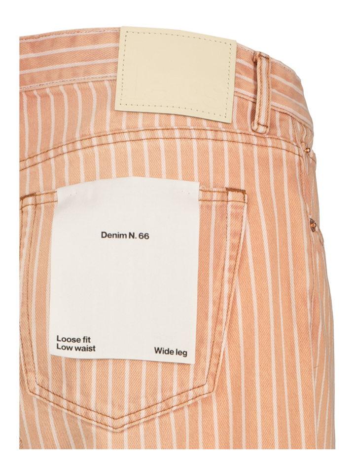 Zalmroze gestreepte jeans Bellerose