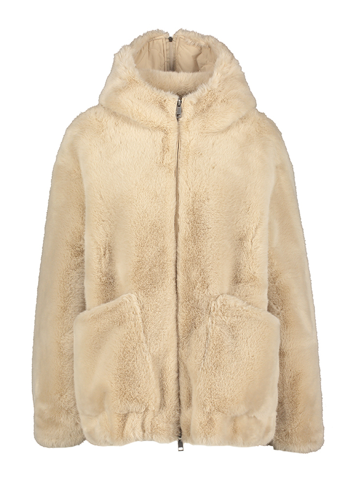 Beige jasd in imitatiebont  Faux Fur Urbancode 