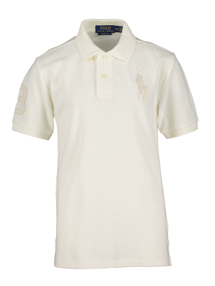 Ecru polo met letter en logo detail Ralph Lauren