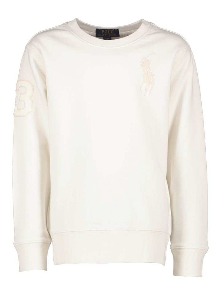 Beige sweater met groot logo Ralph Lauren 