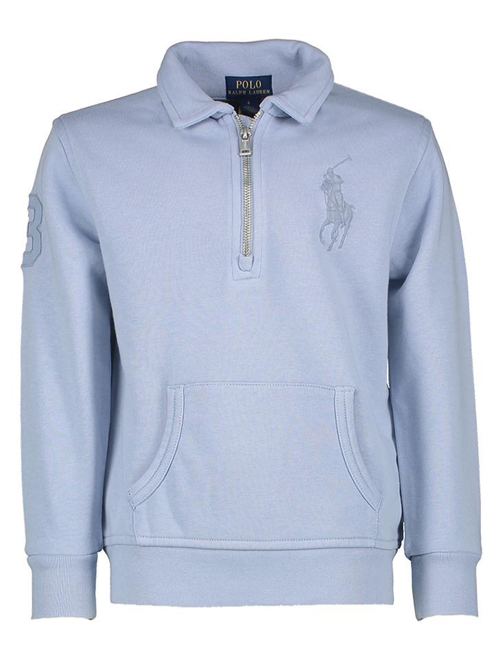Blauwe sweater met rits Ralph Lauren