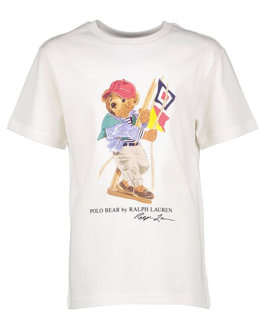 Beige T-shirt met opdruk Ralph Lauren