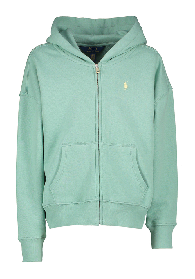 Groene cardigan met rits logo Ralph Lauren 