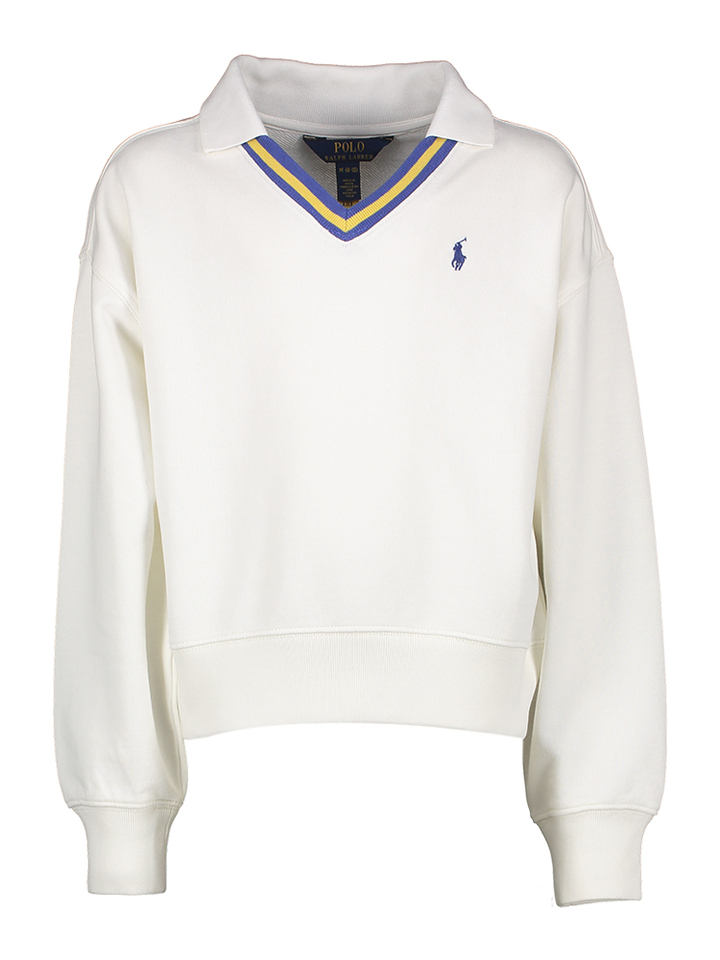 Witte sweater met polo kraag Ralph Lauren