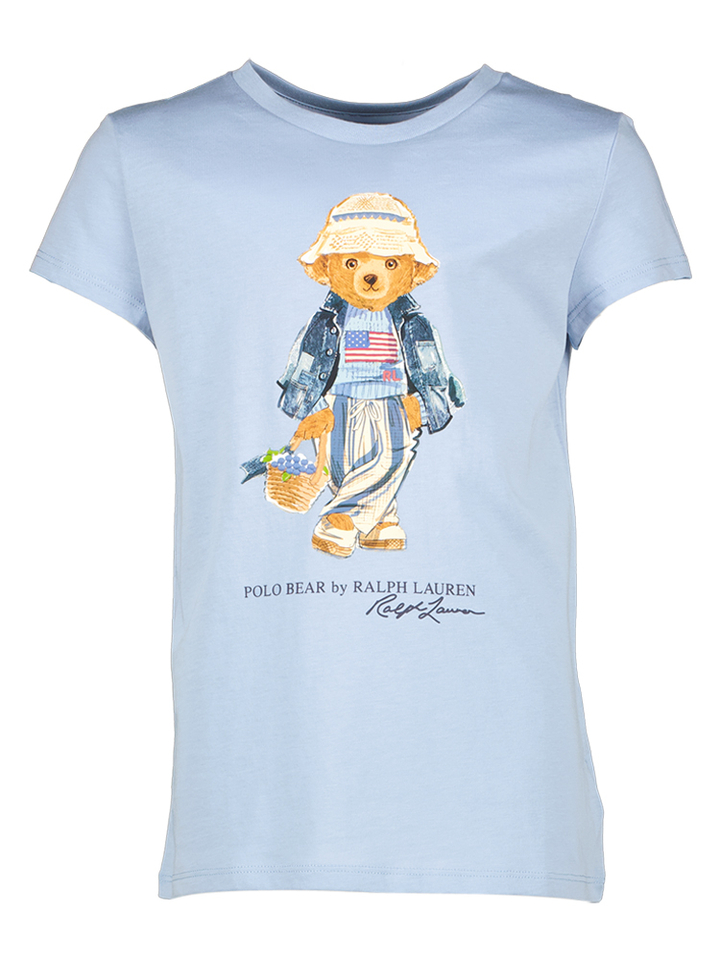 Blauwe T-shirt met beer Ralph Lauren