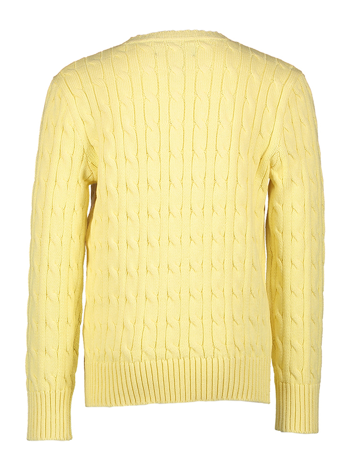 Gele trui met kabelmotief logo Ralp Lauren