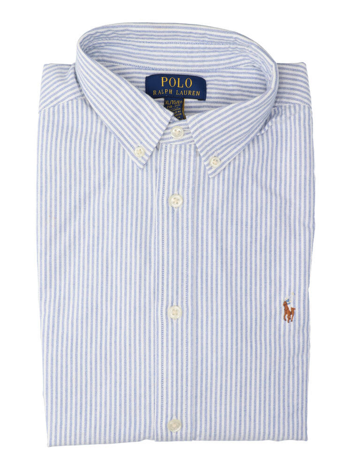 Blauw gestreept hemd logo Ralph Lauren 