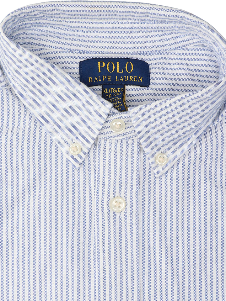 Blauw gestreept hemd logo Ralph Lauren 