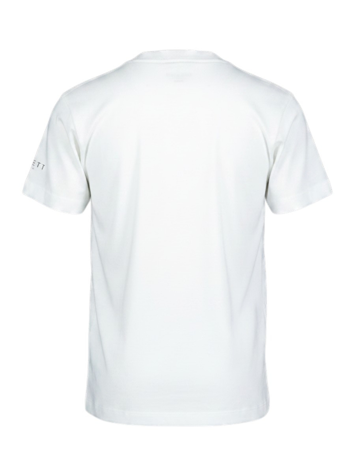 Witte t-shirt met donkerblauw logo Hackett