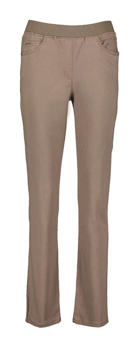 Taupekleurige lange broek met elastiek Pamina Raphaela by Brax
