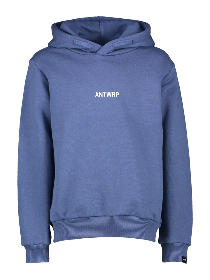 Blauwe katoenen hoodie met logo Antwrp 