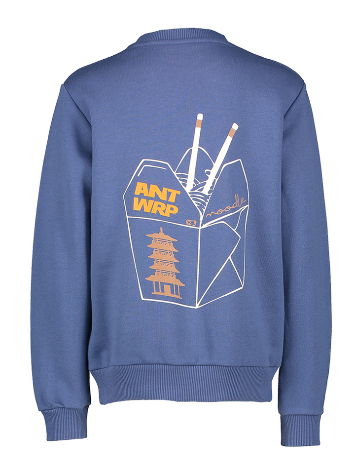 Blauwe katoenen sweater met print Antwrp