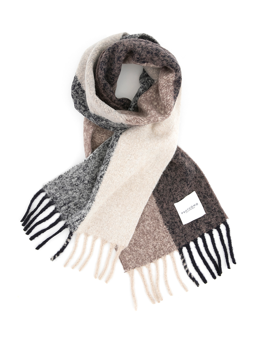 Blauw beige wollen sjaal Profuomo Michaelis