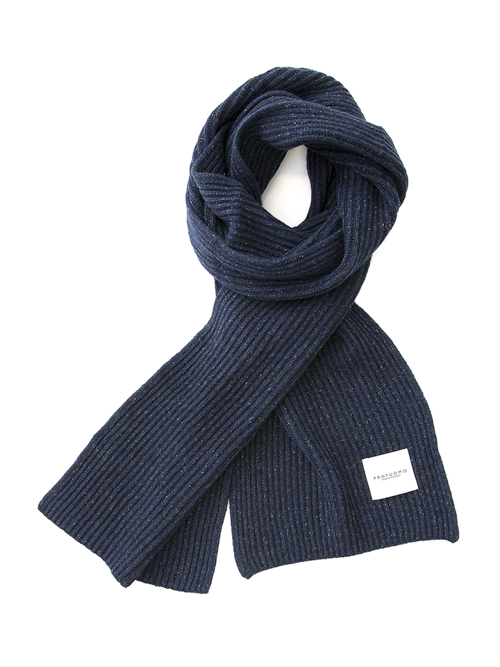 Donkerblauwe sjaal met spikkels Profuomo