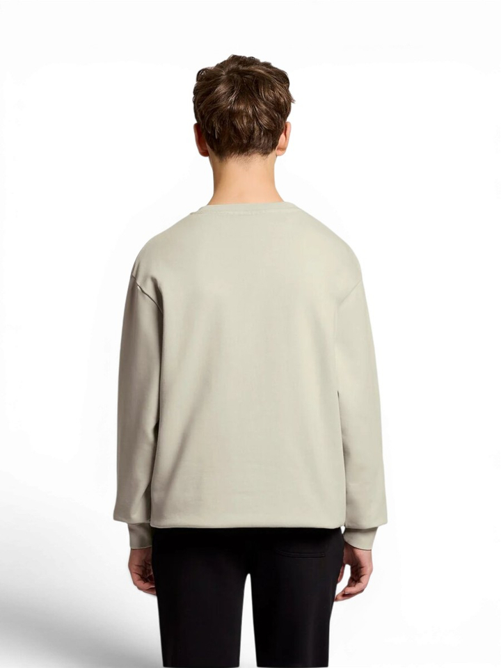 Beige katoenen sweater logo Lyle&Scott 