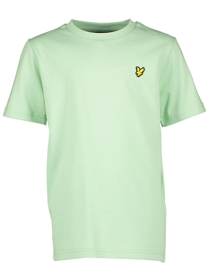 Lichtgroene katoenen t-shirt met korte mouwen Lyle & Scott