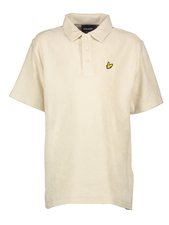 Beige badstof polo met logo Lyle & Scott