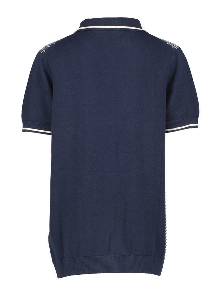 Donkerblauwe katoenen polo met wit accent Lyle&Scott 