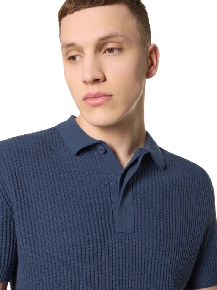 Blauwe polo met wafelstructuur Antwrp
