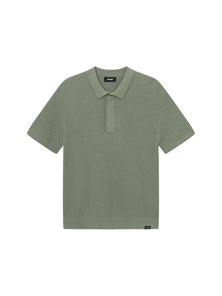 Groene polo met wafelstructuur Antwrp 