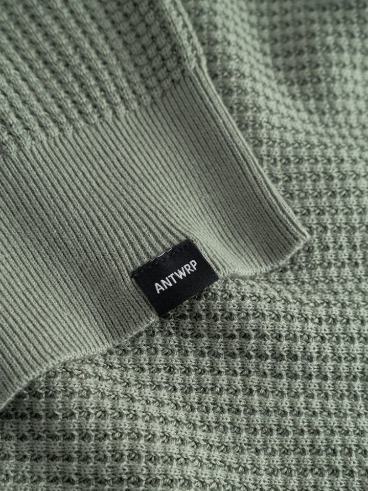 Groene polo met wafelstructuur Antwrp 